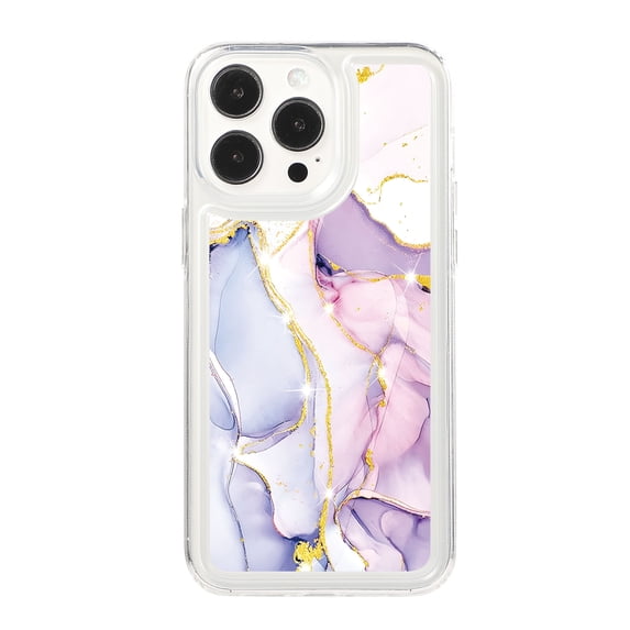 Marble Pattern for iPhone 15 Pro Max Back Case, Luxury Shockproof Durable Anti-scratch Ultra Slim Lightweight TPU + PC Clear Anti-yellow Soft Phone Case Cover for iPhone 15 Pro Max, D