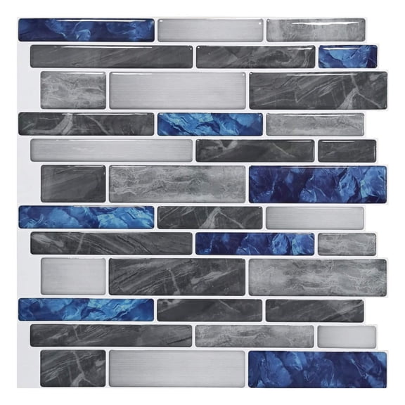 Marble Peel And Stick Backsplash for Kitchen, 3D Adhesive Tile Backsplash for Kitchen, Bathroom, Wall Tile, 1 Sheets, 12" X 12" by Elapind