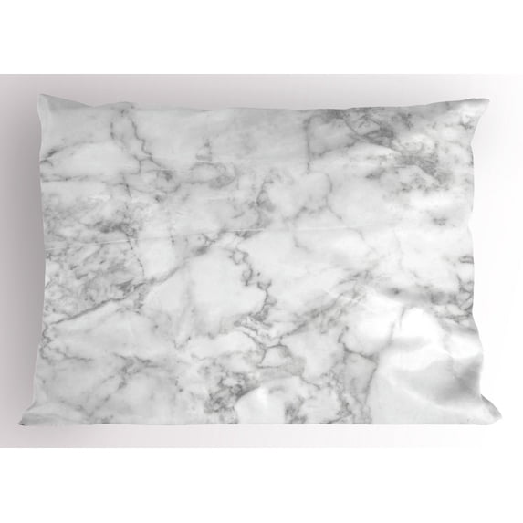 Marble Pillow Sham Nature Granite Pattern with Cloudy Spotted Trace Effects Marble Artistic Image, Decorative Standard Queen Size Printed Pillowcase, 30 X 20 Inches, Pale Grey Dust, by Ambesonne