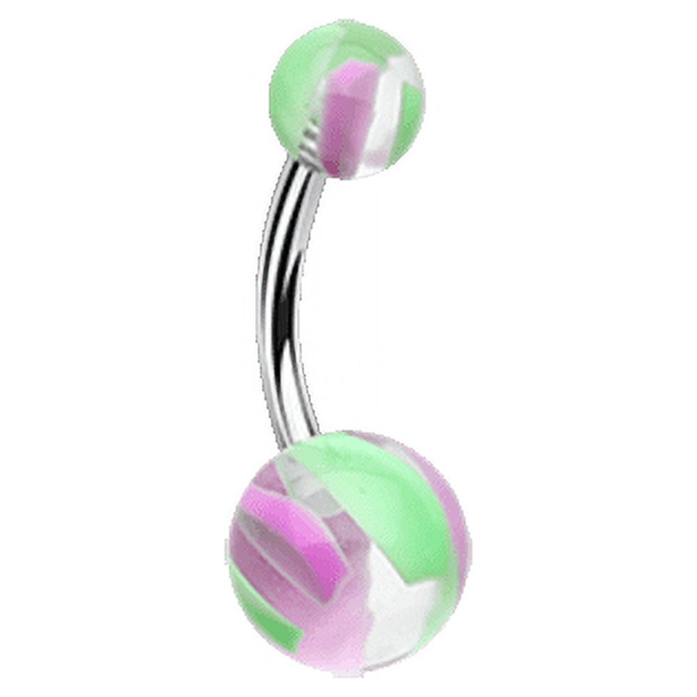 Marble Pin Stripe Acrylic Belly Button Ring