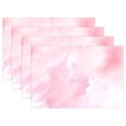 thumbnail image 1 of Marble Pink 4 PCs Placemats Set Linen Non-Slip Table Mat Rectangular Washable for Dining Kitchen Party 12"x18", 1 of 8