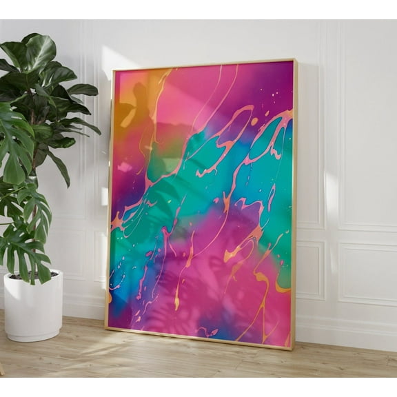 Marble Pink Abstract Painting Preppy Room Decor Maximalist Wall Art Aesthetic Room Decor College Dorm Decor Bar Cart Art Girly Wall Art Wall Art, Modern Wall Decor, 8x12 UNFRAMED