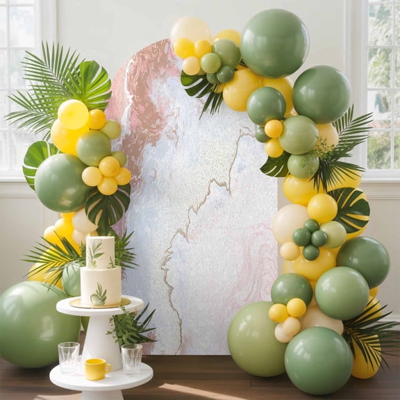 Marble Pink Arch Backdrop Cover, 5FT, Gradient Marble with Lines Spandex Arch Covers Double-Sided Backdrop for Wedding Birthday Party Photo Background Decoration