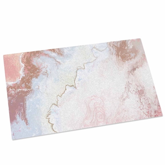 Marble Pink Door Mat 18x30 Inch Gradient Marble with Lines Entryway Rug with Non-Slip Rubber, Front Door Rug Indoor Floor Mats for Living Room Bathroom Bedroom Home Office
