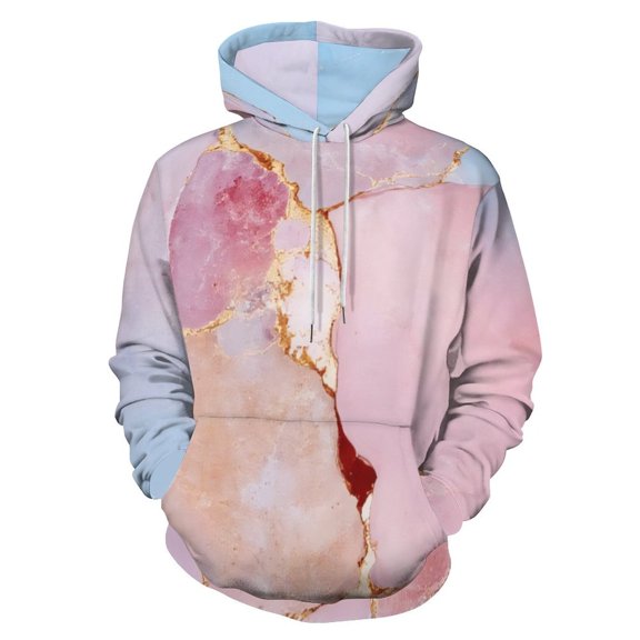 Marble Pink Gold Vein Art 3D Print Hoodie Men Women Autumn Thin Pullover Sweatshirt Vintage Streetwear Tops