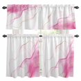 thumbnail image 1 of Marble Pink Kitchen Curtains Sets for Windows 36 Inch Length, Gold White Modern Gradient Ocean Wavy Ripple Rod Pocket Window Treatments Tier Curtains and Valances Set for Bedroom/Bathroom, 1 of 8