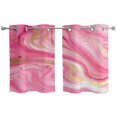 thumbnail image 1 of Marble Pink Kitchen Curtains Small Short 39 Inch Length, Modern Abstract Artwork Luxury Golden Grommet Top Bedroom Living Room Curtains, Light Filtering Cafe Curtain Drapes 2 Panels Set 55''x39'', 1 of 9