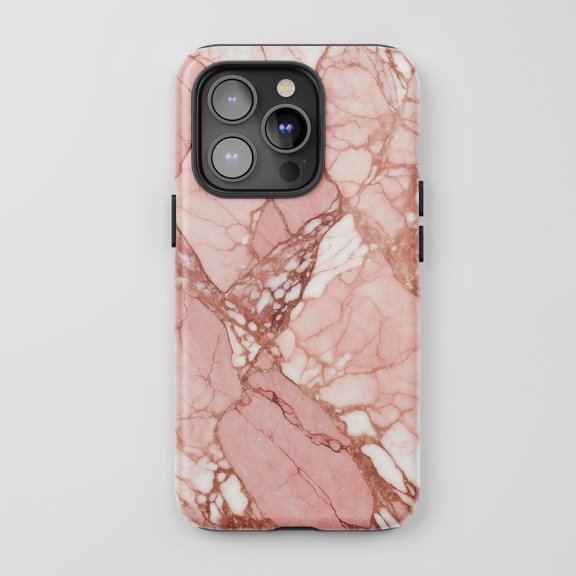 Marble Pink Phone Case For All iPhone Series Tough Protective Phone Case Elegant Marble