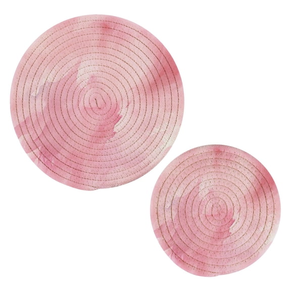 Marble Pink Pot Holders Set Trivets Hot Pads Cotton Mats for Cooking