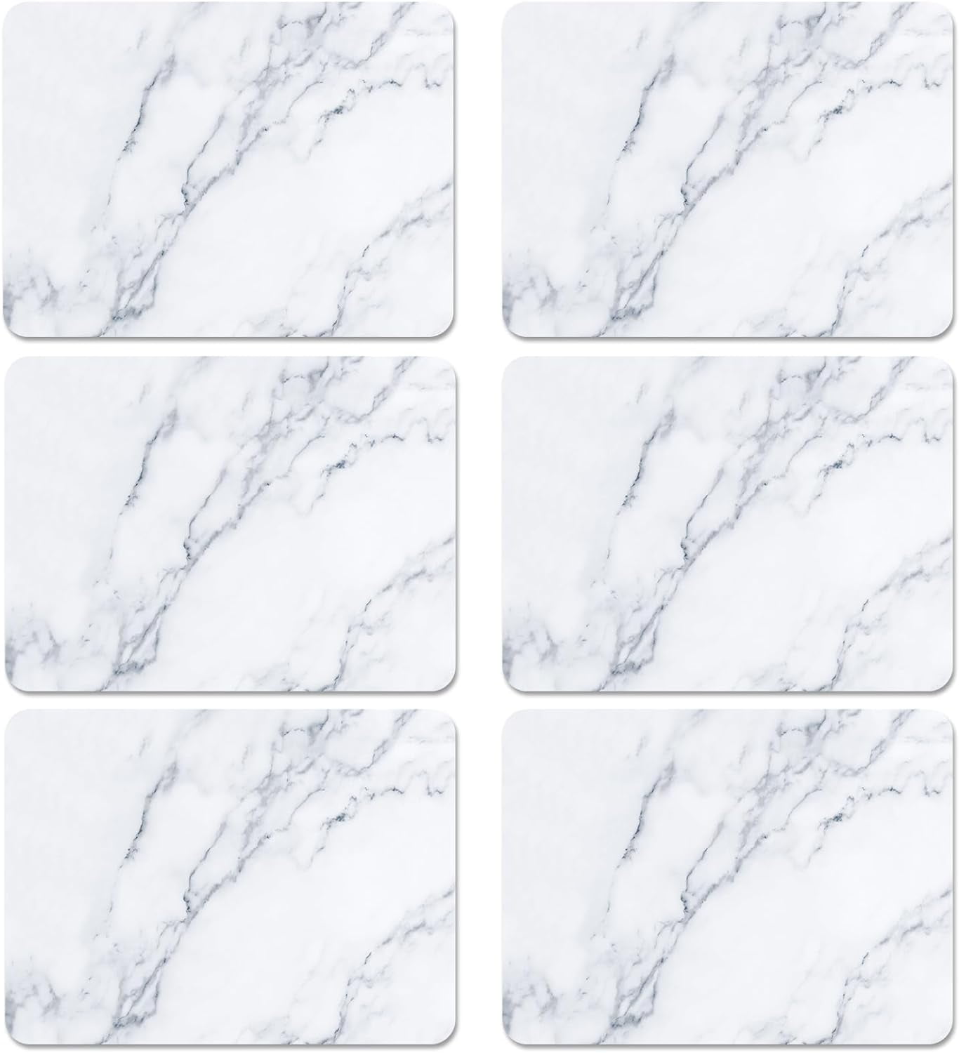 Marble Plastic Placemats Set of 6 Marbles Table Mats Marble Theme Place