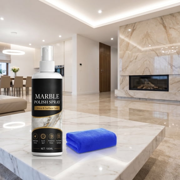 Marble Polishing Agent Kit Marble Tile Cleaner and Stain Remover, Surface Restorer Polish with Cleaning Towel for Countertops Floors Kitchen Vanity and Stone Maintenance