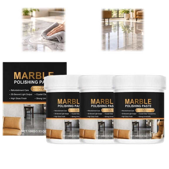Marble Polishing Paste, Granite & Quartz Countertop Cleaner, Stone Scratch Repair & Polishing Agent, All-in-One Surface Restoration Polish
