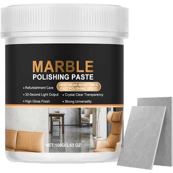 Marble Polishing Paste, Professional Stone Polish Compound for Marble, Granite & Quartz Surfaces, Restores Shine and Smooth Finish, Countertop Cleaner for Floors, Walls and Stone Care (1Pcs)