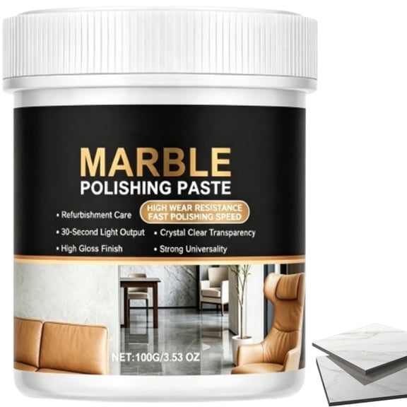 Marble Polishing Paste, Professional Stone Polish Compound for Marble, Granite & Quartz Surfaces, Restores Shine and Smooth Finish, Countertop Cleaner for Floors, Walls and Stone Care