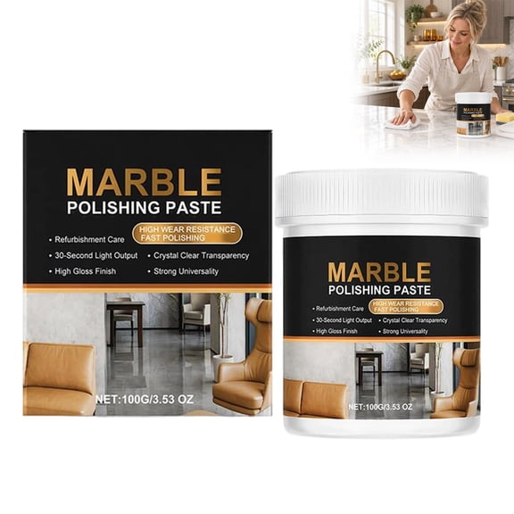 Marble Polishing Paste for Countertops, Granite and Quartz Cleaner, Stone Scratch Repair and Crystal Plating Polish, Surface Restoration (1PC)