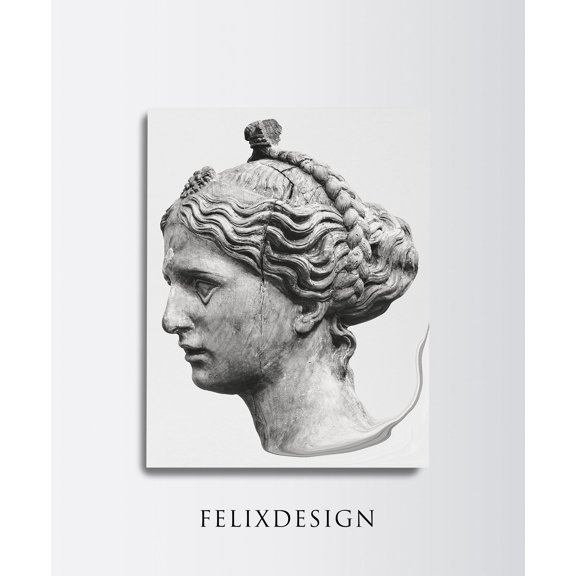 Marble Print, Abstract Painting, Rome Statue, Greek Bust Sculpture Poster
