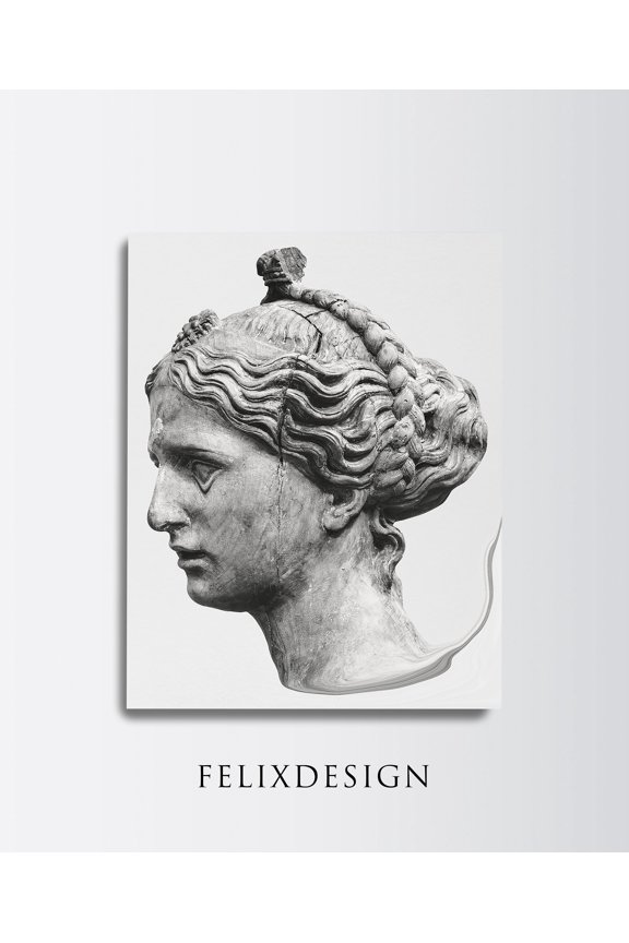 Marble Print, Abstract Painting, Rome Statue, Greek Bust Sculpture Poster