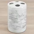 thumbnail image 1 of Marble Print Ceramic Toothbrush Holder, Nature Granite Pattern Cloudy Spotted Trace Effects Stone Image, Decorative Versatile Countertop for Bathroom, 4.5" X 2.7", Pale Grey Dust, 1 of 4