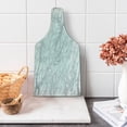 thumbnail image 1 of Marble Print Cutting Board, Granite Surface with Bunch of Fracture Lines and Branches Veins Design, Tempered Glass Cutting and Serving Board, Wine Bottle Shape, Pale Grey White, by Ambesonne, 1 of 5