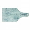 thumbnail image 1 of Marble Print Cutting Board, Soft Pastel Toned Abstract Wavy Pattern Ottoman Influences Image, Decorative Tempered Glass Cutting and Serving Board, Wine Bottle Shape, Pale Blue Grey Mint, by Ambesonne, 1 of 1