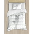 thumbnail image 1 of Marble Print Duvet Cover Set, Abstract Stained Pattern Natural Textured Architectural Background, Decorative 2 Piece Bedding Set with 1 Pillow Shams, Twin Size, Grey White Dust, by Ambesonne, 1 of 3
