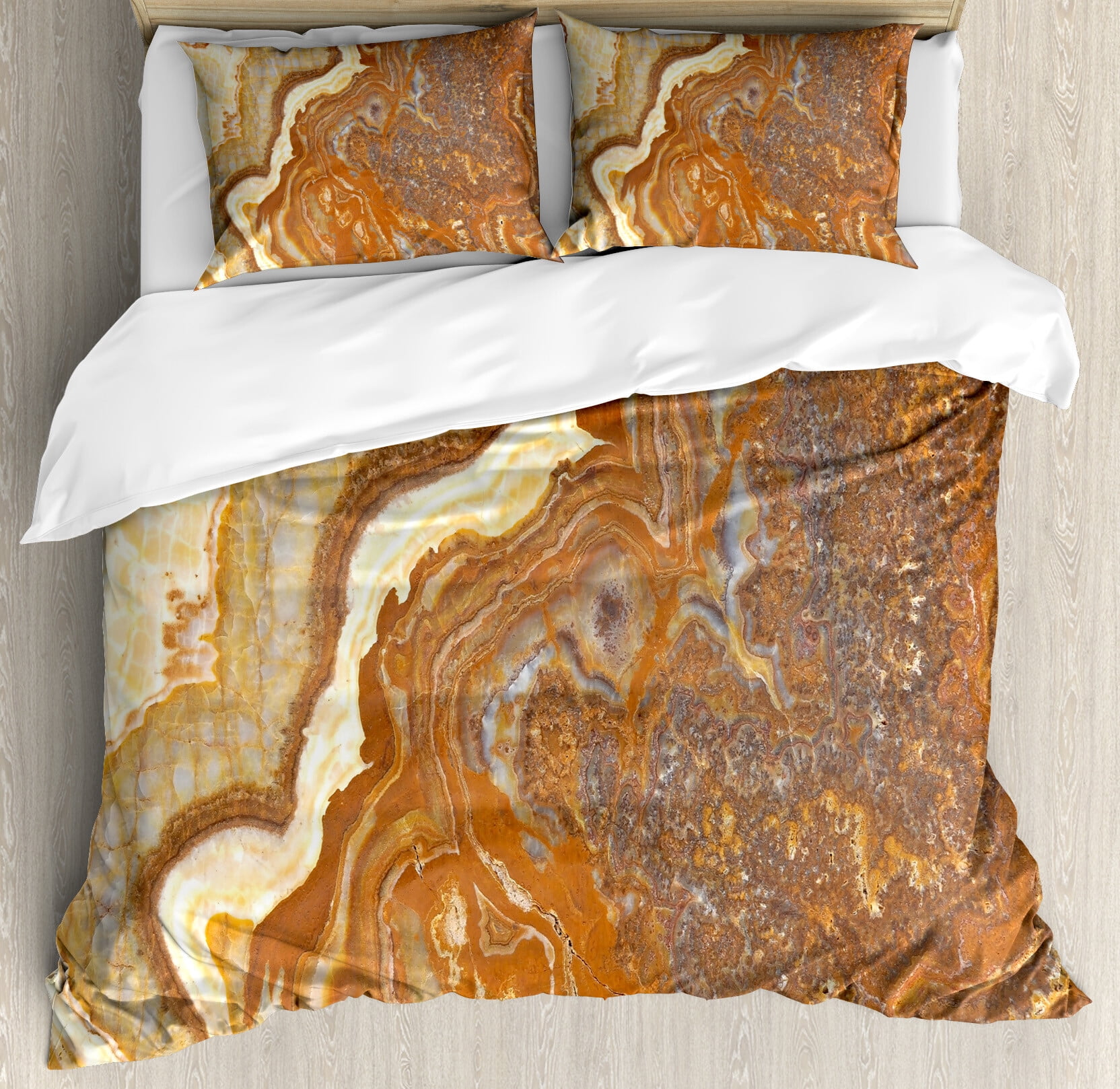 Marble Print Duvet Cover Set, Unique Earthen Toned Mother Earth Natural ...