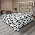 thumbnail image 1 of Ambesonne Marble Print Flat Bedding Sheet Soft Top Sheet, Stone Print Geometric, California King, White Dark Blue and Eggshell, 1 of 1