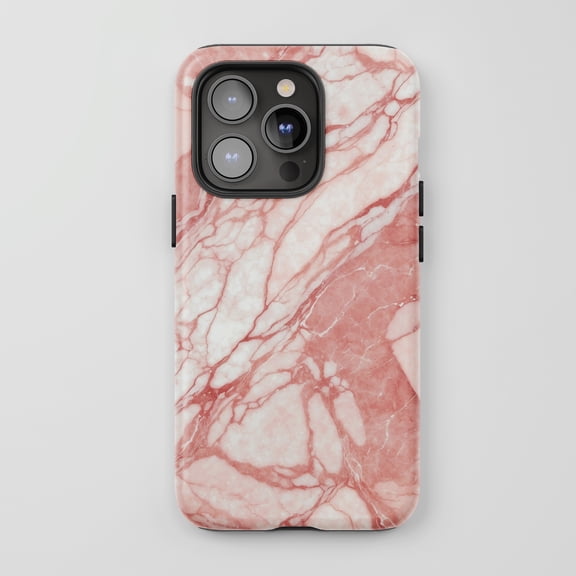 Marble Print For All iPhone Series Tough Phone Case Rose Gold