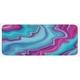 thumbnail image 1 of Marble Print Kitchen Mat, Abstract Color Formation Wavy Aqua Pink Lines Agate Slab Mineral Geographic, Plush Decorative Kitchen Mat with Non Slip Backing, 47" X 19", Aqua Pink, by Ambesonne, 1 of 1