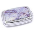 thumbnail image 1 of Marble Print Rectangular Curved Edges Pocket Purse Portable Travel Pill Box, 1 of 3