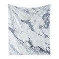 thumbnail image 1 of Marble Print Soft Flannel Fleece Blanket, Antique Marble Textured Ocean Style Organic Granite Rock Formation Art, Cozy Plush for Indoor and Outdoor Use, 60" x 80", Cadet Blue White, by Ambesonne, 1 of 6