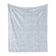thumbnail image 1 of Marble Print Soft Flannel Fleece Blanket, Stained Look Jumble Pattern of Stain Details in Pastel Colors, Cozy Plush for Indoor and Outdoor Use, 60" x 80", Baby Blue Ceil Blue White, by Ambesonne, 1 of 5