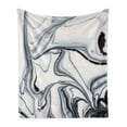 thumbnail image 1 of Marble Print Soft Flannel Fleece Blanket, Trippy Mix of Colors Unusual Forms Creative Paintbrush Style Image, Cozy Plush for Indoor and Outdoor Use, 60" x 80", Black Pale Grey Dust, by Ambesonne, 1 of 5