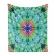 thumbnail image 1 of Marble Print Soft Flannel Fleece Throw Blanket, Distressed Background Pleating Gradient Brushed Stone Styled Effect Image, Cozy Plush for Indoor and Outdoor Use, 60" x 80", Green Pink, by Ambesonne, 1 of 5