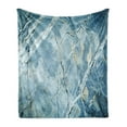 thumbnail image 1 of Marble Print Soft Flannel Fleece Throw Blanket, Exquisite Granite Stone Architecture Floor Nature Faded Rock Picture, Cozy Plush for Indoor and Outdoor Use, 50" x 70", Pale Blue Grey, by Ambesonne, 1 of 6