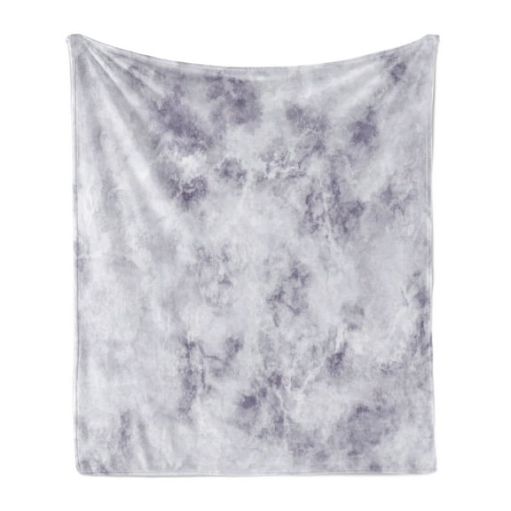 Marble Print Soft Flannel Fleece Throw Blanket, Granite Surface Pattern Stormy Details Natural Mineral Formation, Cozy Plush for Indoor and Outdoor Use, 60" x 80", Pale Grey Dust, by Ambesonne