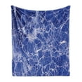 thumbnail image 1 of Marble Print Soft Flannel Fleece Throw Blanket, Metamorphic Marble with Vibrant Fragmented Pieces and Veins Limestone Modern Art, Cozy Plush for Indoor and Outdoor Use, 70" x 90", Blue, by Ambesonne, 1 of 6