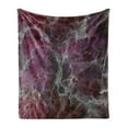 thumbnail image 1 of Marble Print Soft Flannel Fleece Throw Blanket, Psychedelic Dark Colors Cloudy Onyx Stone Surface, Cozy Plush for Indoor and Outdoor Use, 60" x 80", Charcoal Grey Magenta, by Ambesonne, 1 of 5