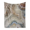 thumbnail image 1 of Marble Print Soft Flannel Fleece Throw Blanket, Surreal Onyx Stone Surface Pattern Pale Blue Details Picture, Cozy Plush for Indoor and Outdoor Use, 50" x 70", Cinnamon Beige Tan, by Ambesonne, 1 of 5