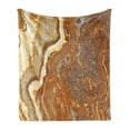 thumbnail image 1 of Marble Print Soft Flannel Fleece Throw Blanket, Unique Earthen Toned Mother Earth Natural Travertine Structures, Cozy Plush for Indoor and Outdoor Use, 70" x 90", Cinnamon Earth Yellow, by Ambesonne, 1 of 6