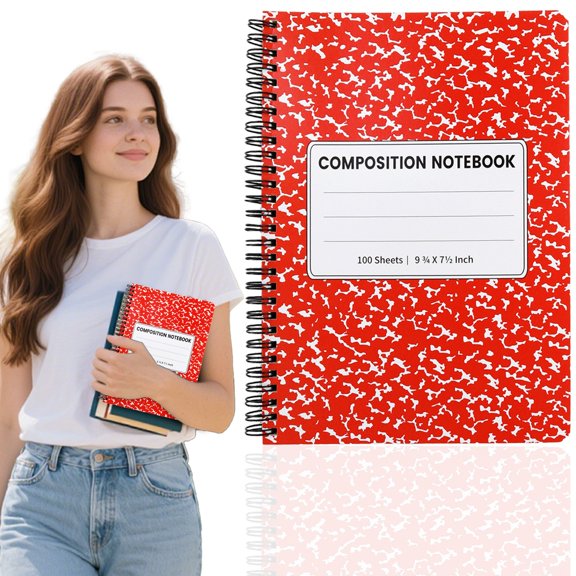 Marble Print Spiral Composition Notebook, B5 College Ruled Wire Bound Writing Journal, Lined Paper Notepad, Multipurpose Office Study Notebook, Marble Pattern Note Book