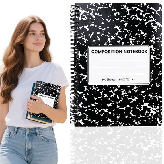 Marble Print Spiral Composition Notebook, B5 College Ruled Wire Bound Writing Journal, Lined Paper Notepad, Multipurpose Office Study Notebook, Marble Pattern Note Book