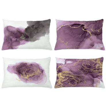 Ambesonne Throw Pillow Cover 4 Pack, , 12"x20", Pale Fuchsia