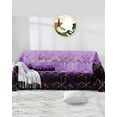 thumbnail image 1 of Marble Purple,Geometric Honey Gold Black Sofa Covers for 3 Cushion Couch,Washable Sectional & L Shape Couch Covers for Dog/Cat/Kid,Non Slip Sofa Slipcover Tassel Futon Cover 71''x150'', 1 of 8