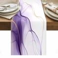 thumbnail image 1 of Marble Purple Table Runner - 48 Inch Long, Kitchen Dining Table Runner Dresser Scarves, Gold White Modern Gradient Ocean Ripple Farmhouse Decor for Coffee Tables Wedding Party Banquet, 1 of 8