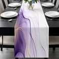 thumbnail image 1 of Marble Purple Table Runner 90 Inches Long, Gold White Modern Gradient Ocean Ripple Kitchen Coffee Dining Table Decoration for Home Party Birthday Wedding Home Decor 13x90 Inches, 1 of 8