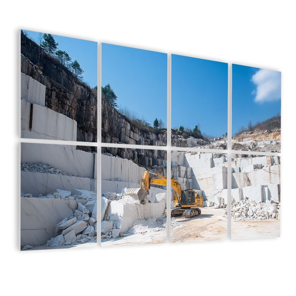 Marble Quarry 8 Pack Art Acoustic Panels Sound Absorbing Marble quarry Carrara Tuscany Italy Decorative Soundproof Wall Panels Self Adhesive for Nursery Game Room Bedroom 48"x32"