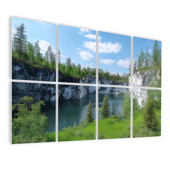 Marble Quarry 8 Pack Art Acoustic Panels Sound Absorbing Marble quarry Carrara Tuscany Italy rock Decorative Soundproof Wall Panels Self Adhesive for Nursery Game Room Bedroom 48"x32"