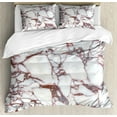 thumbnail image 1 of Marble Queen Size Duvet Cover Set, Dolomite Rocks Pattern with Characteristic Swirls and Cracked Lines Abstract Art, Decorative 3 Piece Bedding Set with 2 Pillow Shams, Beige Brown, by Ambesonne, 1 of 3