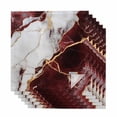 thumbnail image 1 of Marble Red Cloth Napkins, Modern Abstract Gold White Brick Stone Motif Washable and Reusable Dinner Napkins Set of 6, Table Napkin for Kitchen Party Birthday Wedding Hotel Housewarming 20"x20", 1 of 8